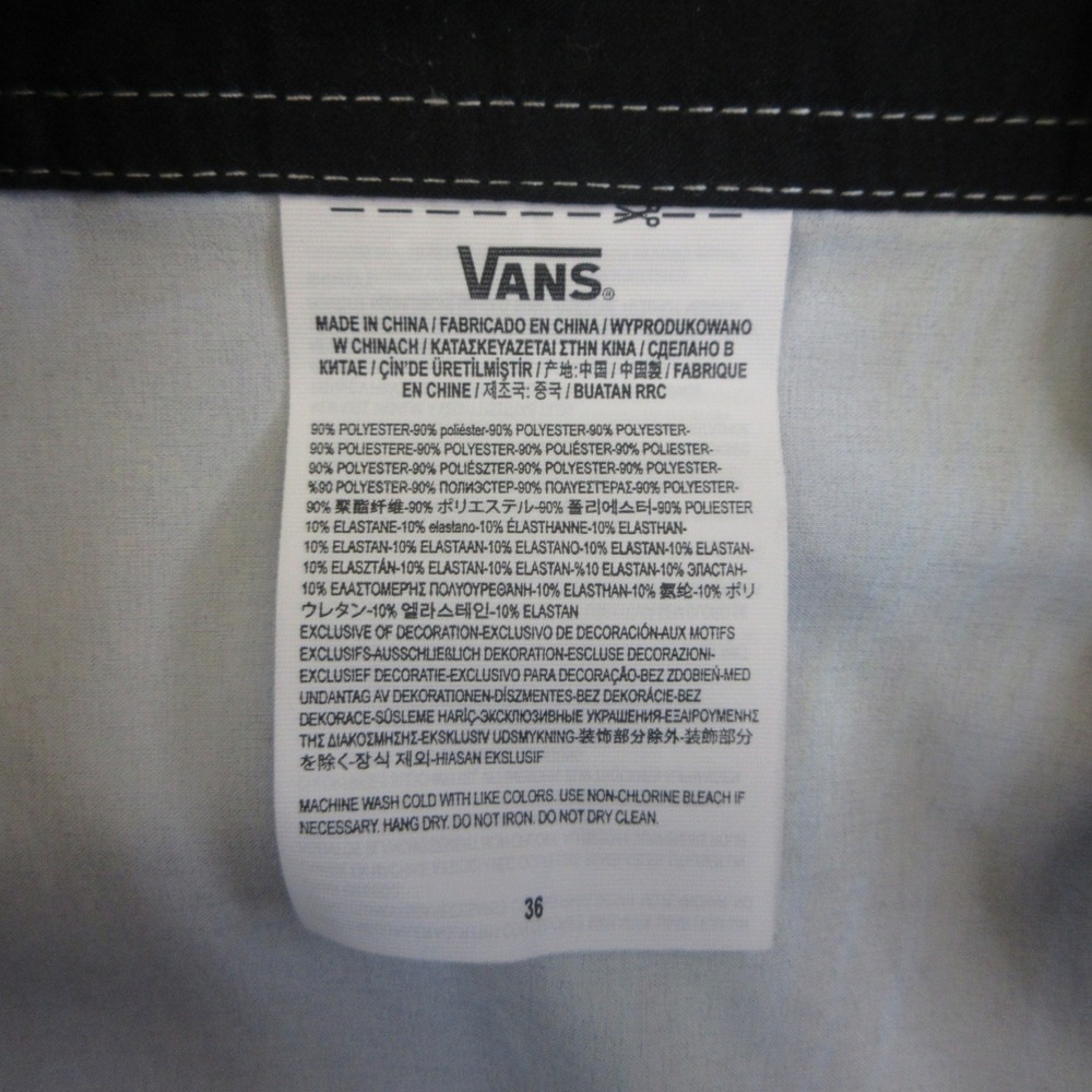 Vans‎ Board Shorts Mens 36 Black & Gray w/ Floral Tropical Swim Surf - Picture 11 of 12